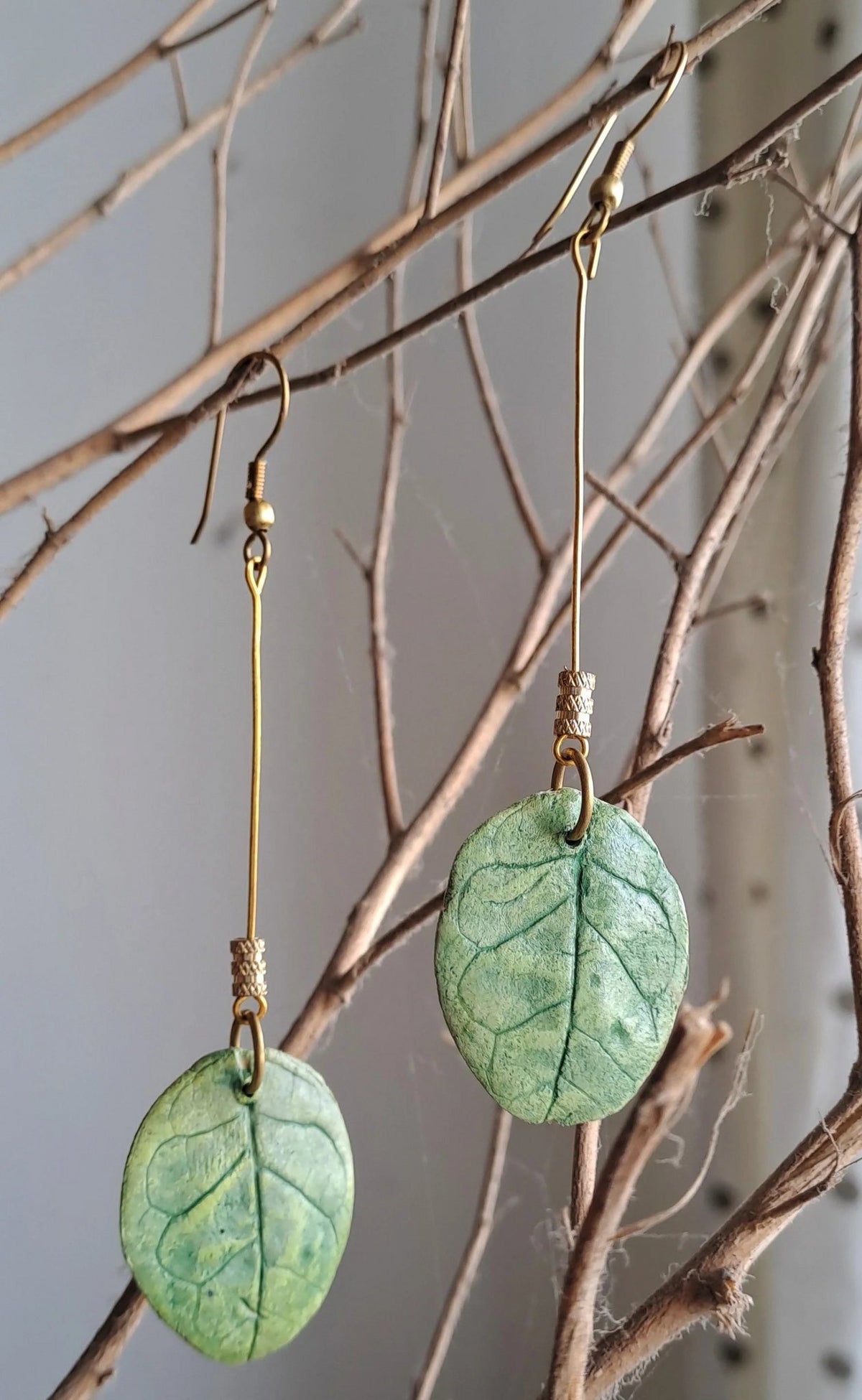 Jasmijn bungelende blad oorbellen