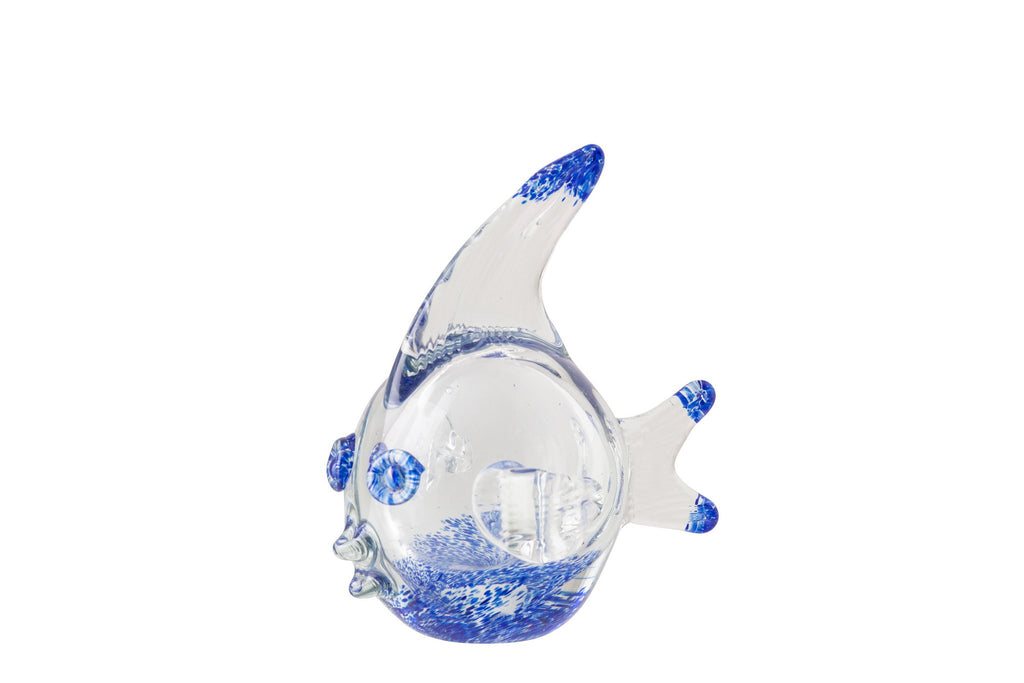 J-Line presse-papier Vis - glas - blauw/turkoois