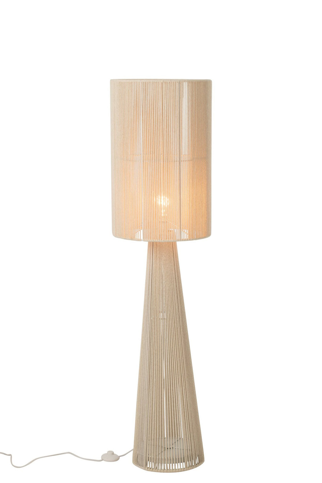 J-Line Vloerlamp met touw - stof - greige - medium