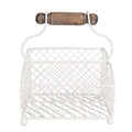 Brievenhouder 19x15x9 cm Wit Metaal Mandje