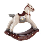 Beeld Hobbelpaard 11x3x11 cm Beige Keramiek