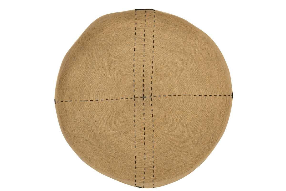 J-Line wanddecoratie Plateau Stippellijnen - zeegras - naturel/zwart
