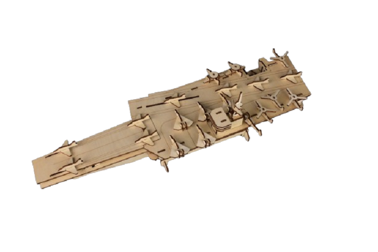 Bouwpakket DIY eD Puzzel Vliegdekschip van hout