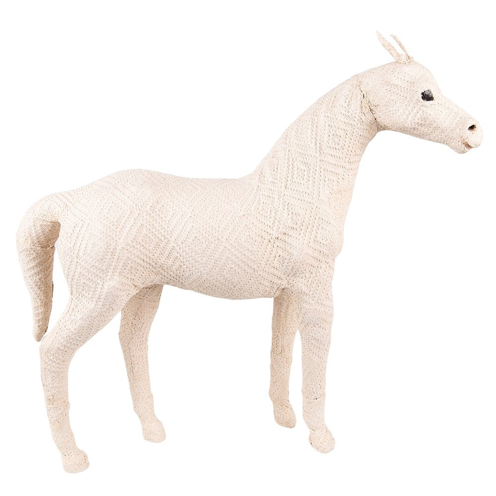 Beeld Paard 46 cm Beige Papier