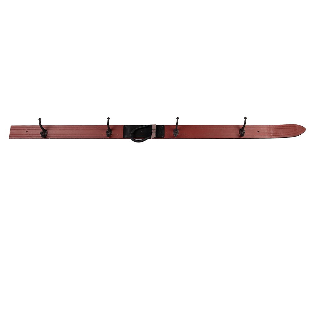 Wandkapstok 4 Haken 172x8x12 cm Rood Hout