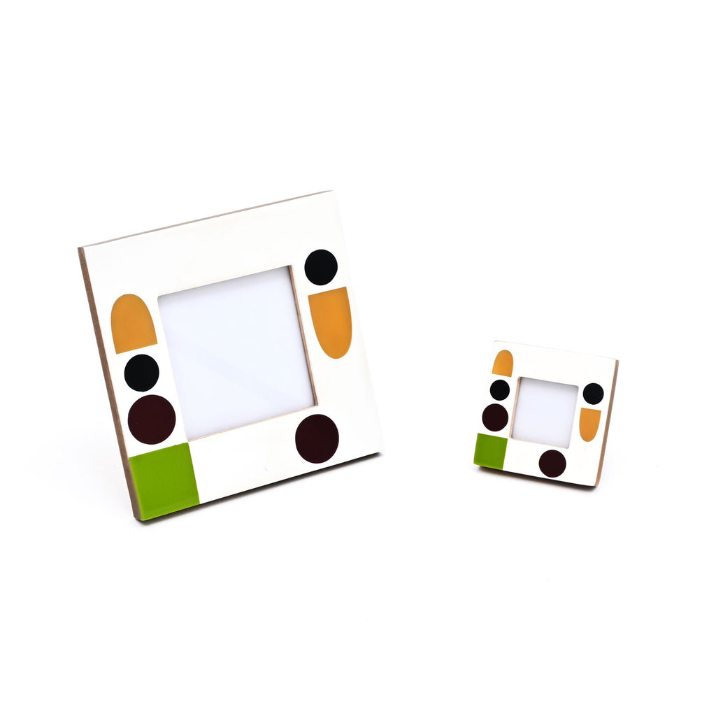 Fotolijst - Abstract geometrisch accent - Meerkleurige hars - 4x4 inch