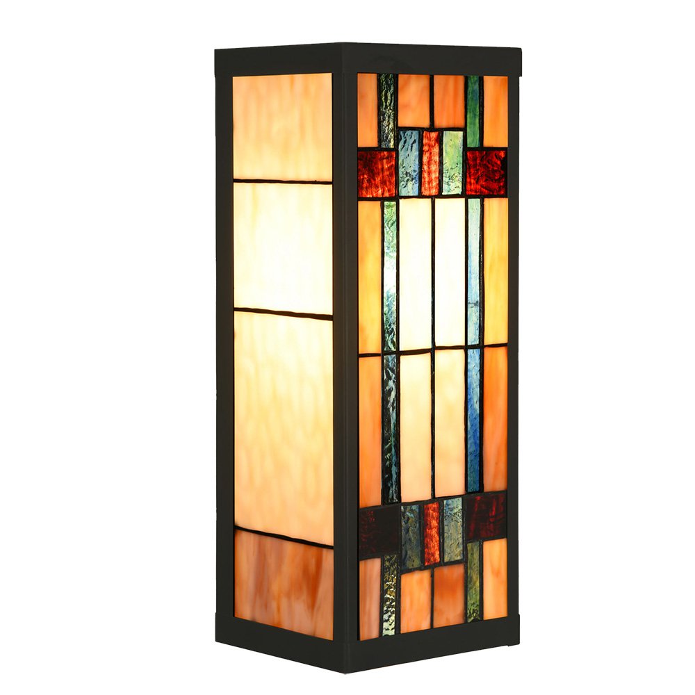 Wandlamp Tiffany 14x16x40 cm Beige Glas