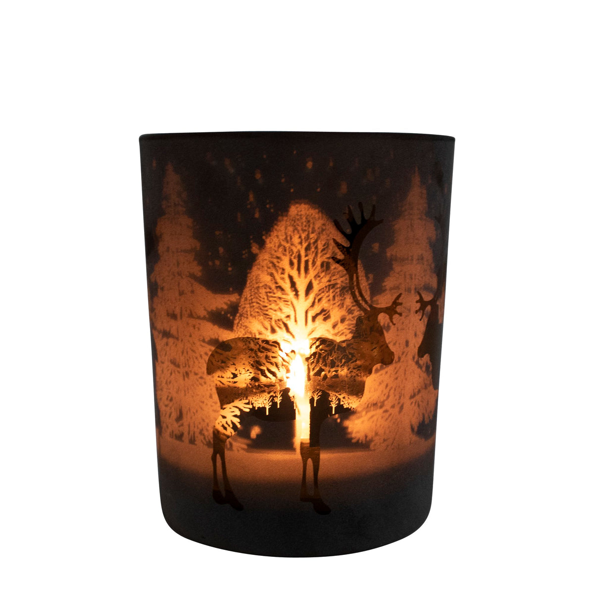 Theelichthouder Rendier brons medium 12cm