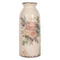 Vaas Ø 8x20 cm Beige Keramiek Bloemen