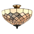 Plafondlamp Tiffany Ø 41x24 cm Grijs Glas Tiffany Lampen