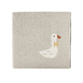 Gebreide katoenen babydeken, beige ganzen