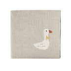 Gebreide katoenen babydeken, beige ganzen