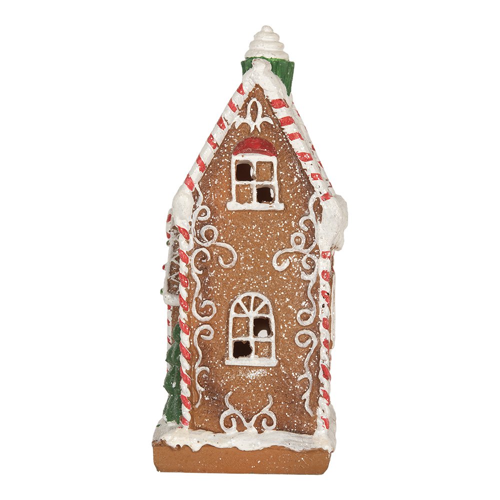 Gingerbread house met LED 15x9x20 cm Bruin Kunststof