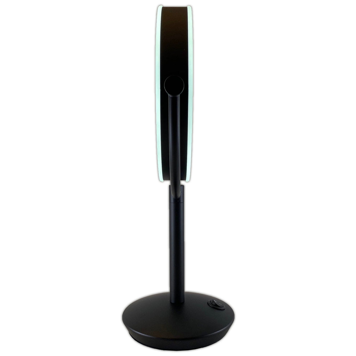 Metalen Make-up LED Spiegel zwart Ø19cm doorsnee