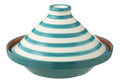 J-Line tajine Granada Stripes - keramiek - wit/aqua