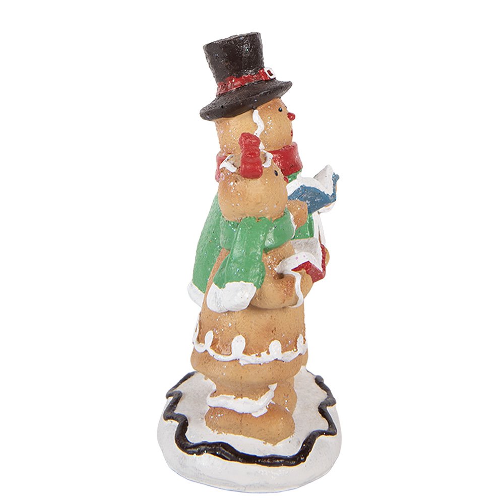 Kerstdecoratie Beeld Gingerbread man 10x6x13 cm Bruin Kunststof