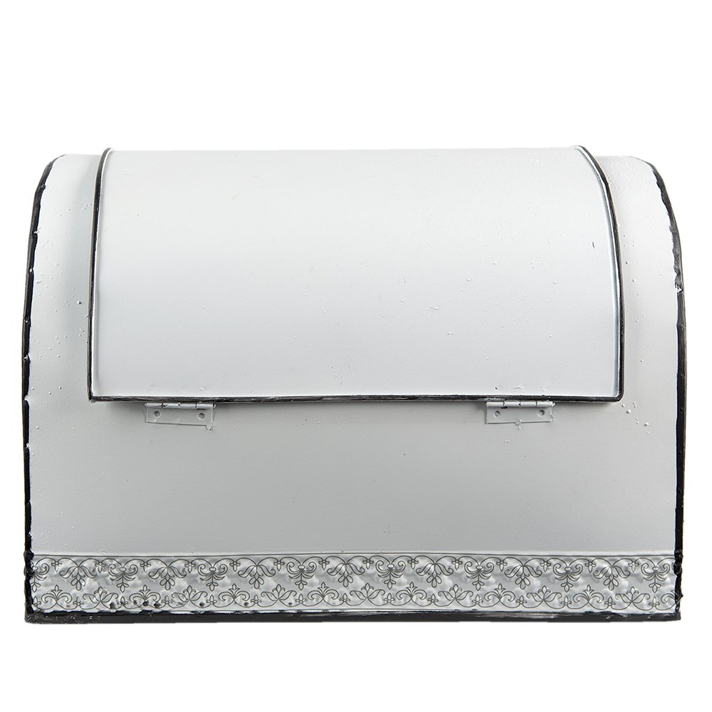 Opbergdoos 30x20x20 cm Wit Bruin Metaal Bloemen Opbergbox