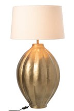 J-Line Geribbelde tafellamp - aluminium - goud