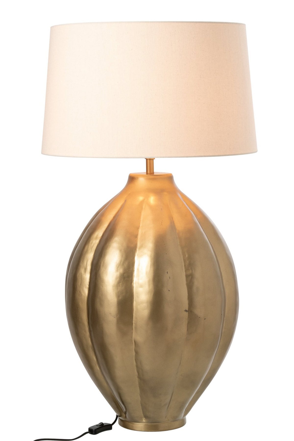 J-Line Geribbelde tafellamp - aluminium - goud