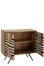 J-Line kast Geweven Draadontwerp - hout - naturel/zwart