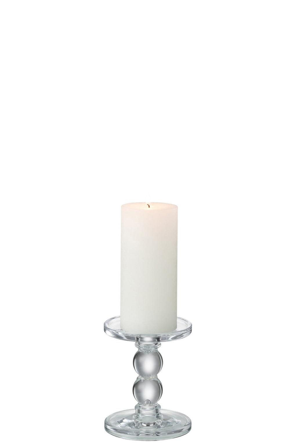 J-Line kaarshouder Druppels - glas - transparant - small