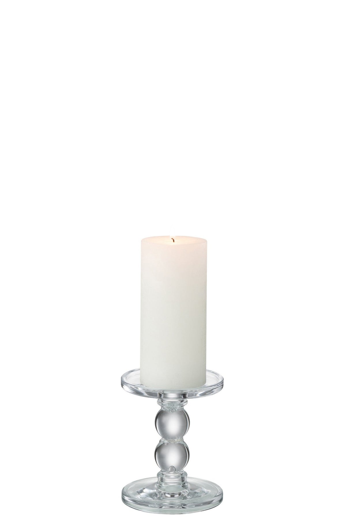 J-Line kaarshouder Druppels - glas - transparant - small