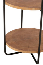J-Line Rek Mia Mdf/Ijzer Naturel Zwart