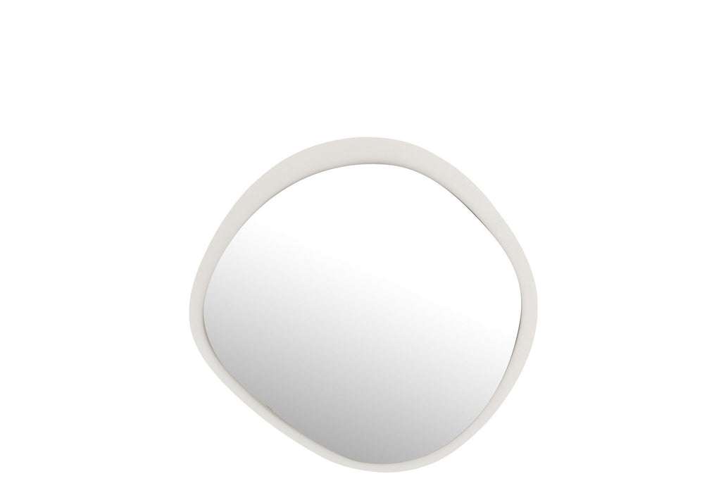 J-Line spiegel - metaal/glas - wit - small - Ø 60.5 cm