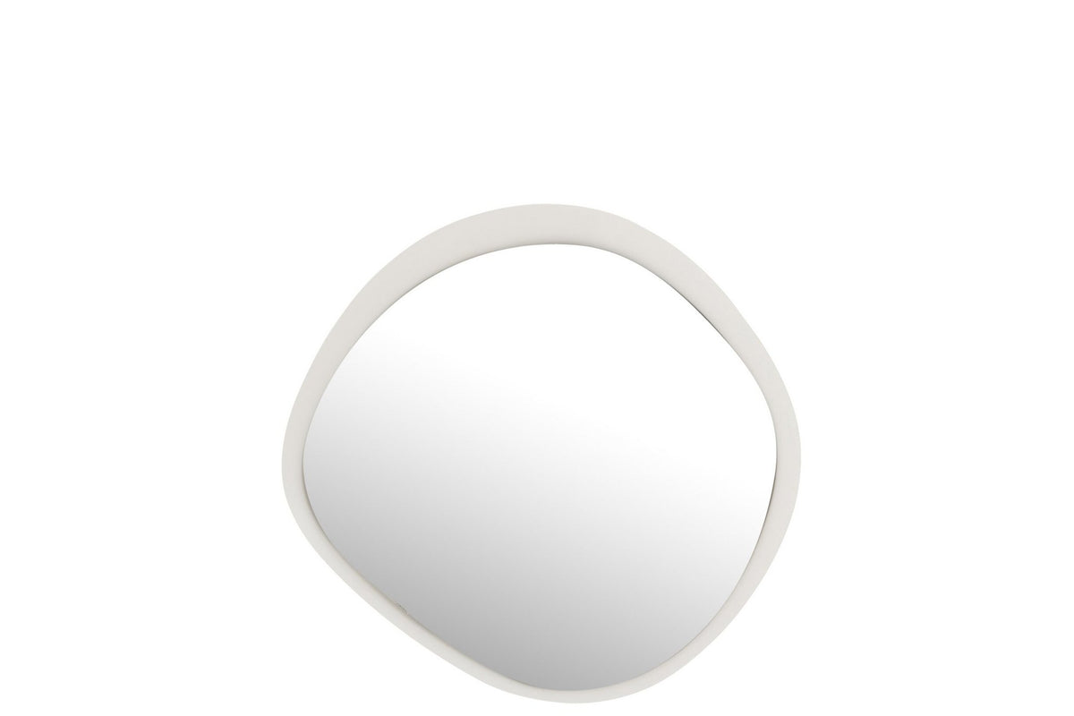 J-Line spiegel - metaal/glas - wit - small - Ø 60.5 cm