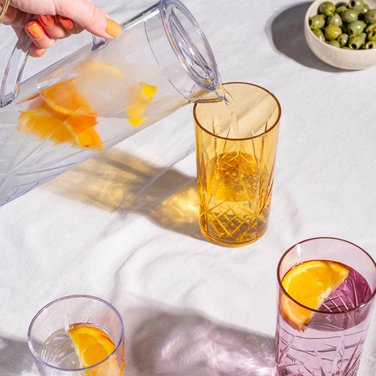 Glas 65cl acryl amber Costa - set/4