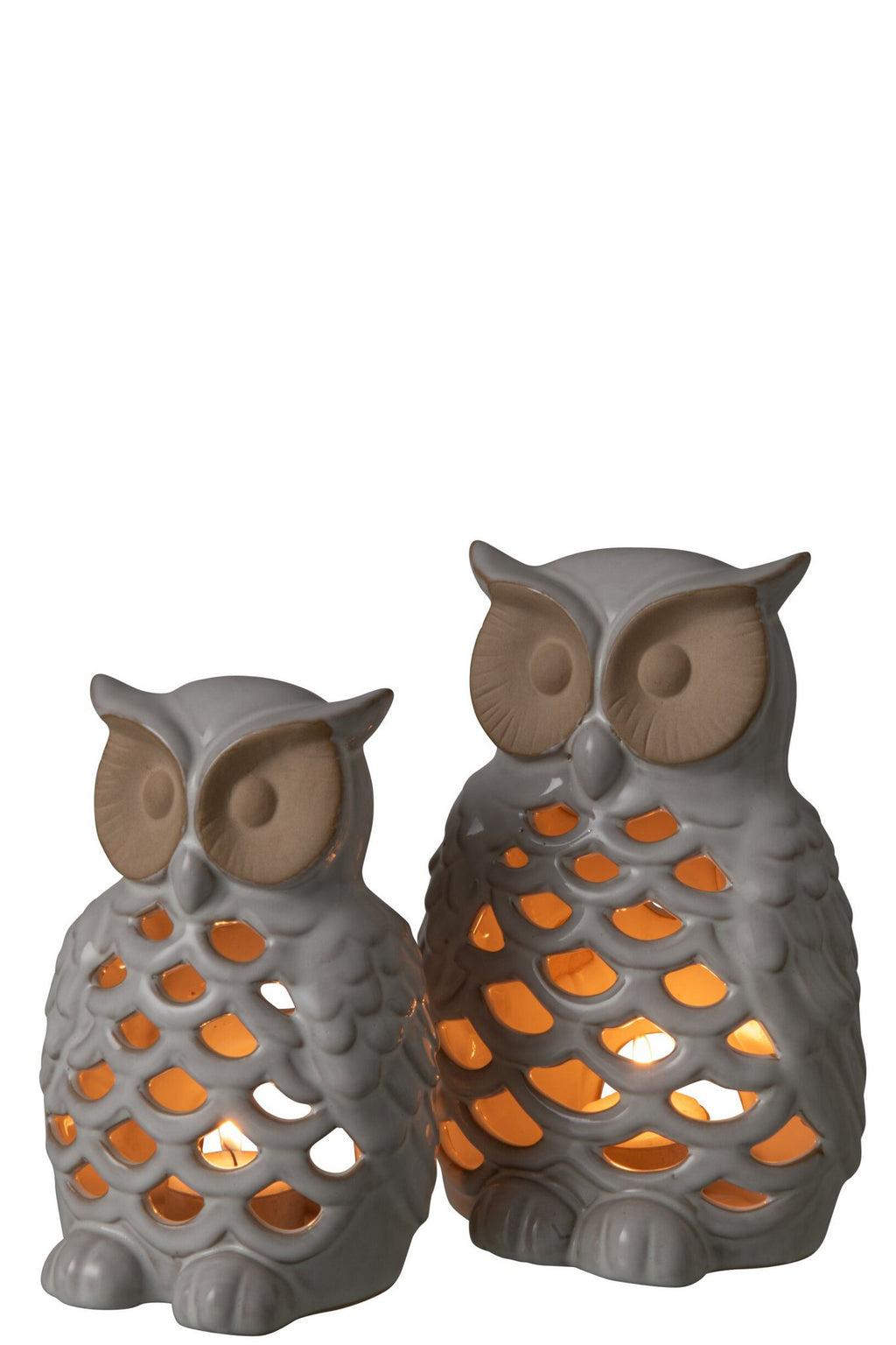 J-Line decoratie Uil - porselein - wit - large