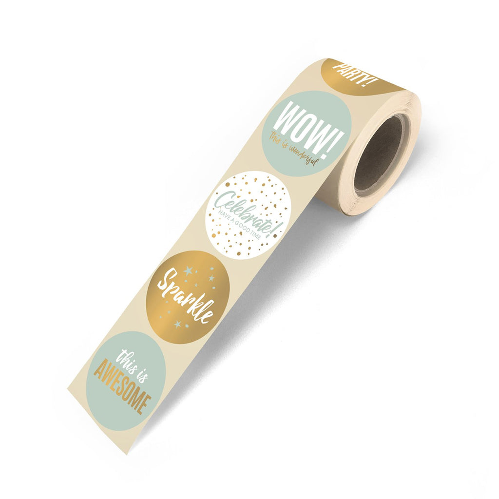Let's Party cadeaustickers op rol - 500 stuks
