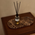 Marmer tray ovaal 30x15cm bruin