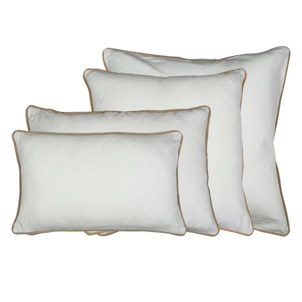 Kussen wit met jute bies 40x60cm*