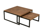 J-Line salontafel Dos - hout - naturel/zwart - set van 2
