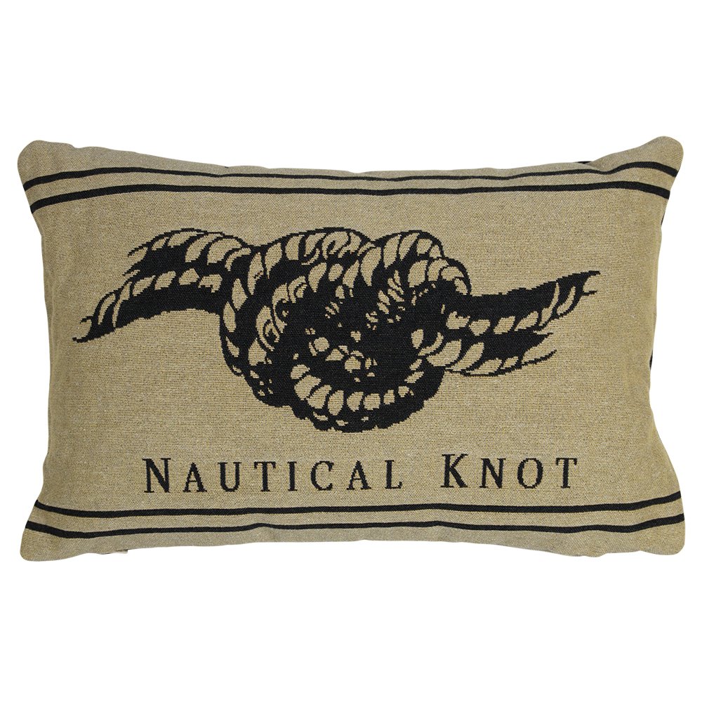 Gobelin kussen antraciet nautical knot 30x45cm*