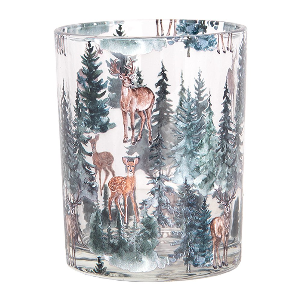 Theelichthouder Set van 2 Ø 7x8 / 10x13 cm Transparant Glas Hert