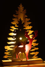 J-Line Deco Winter Led Rendier Bomen Hout Mix