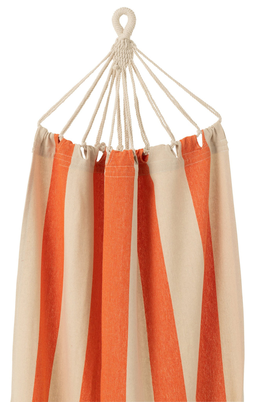 J-Line Hangmat Brede Strepen Katoen/Polyester Oranje/Ecru