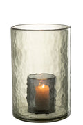 J-Line Windlicht Dubbel Glas Groen Large