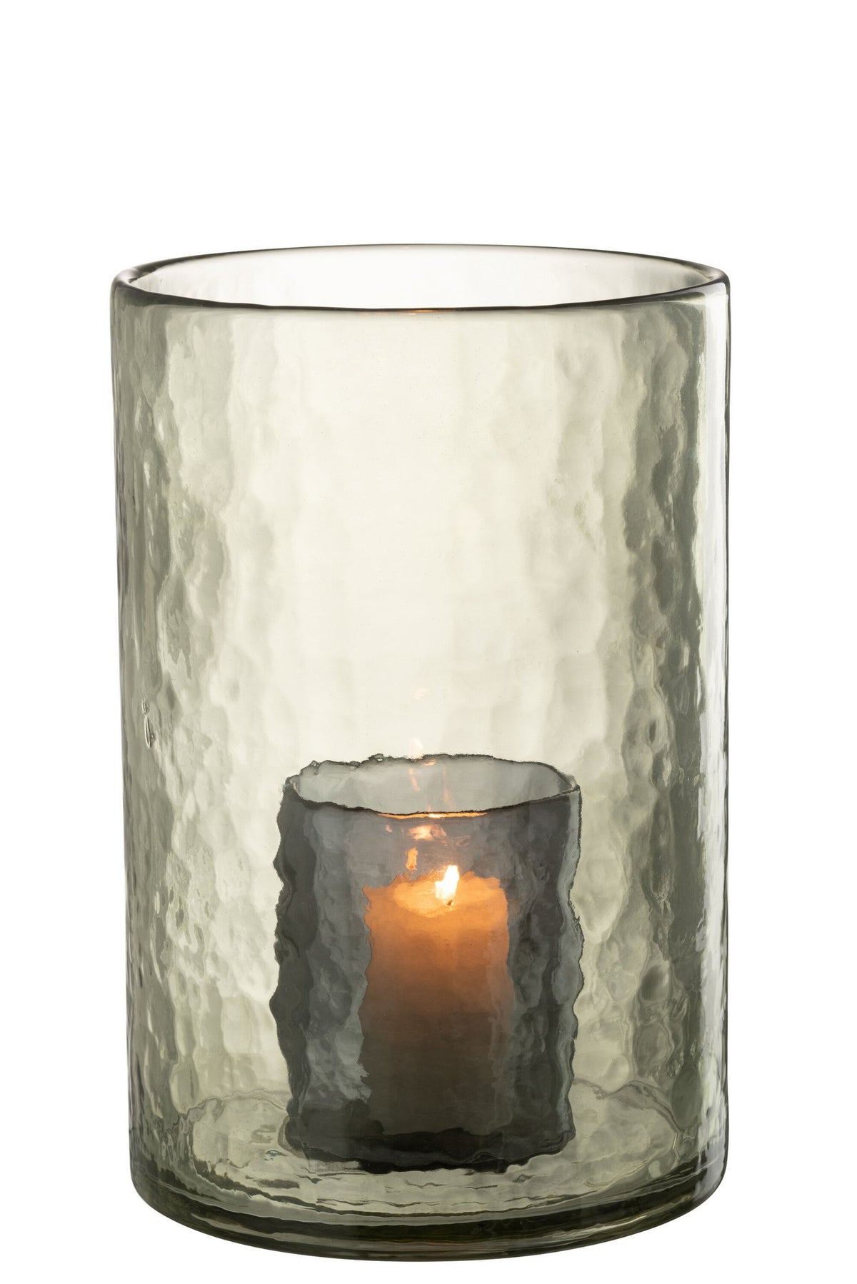 J-Line Windlicht Dubbel Glas Groen Large