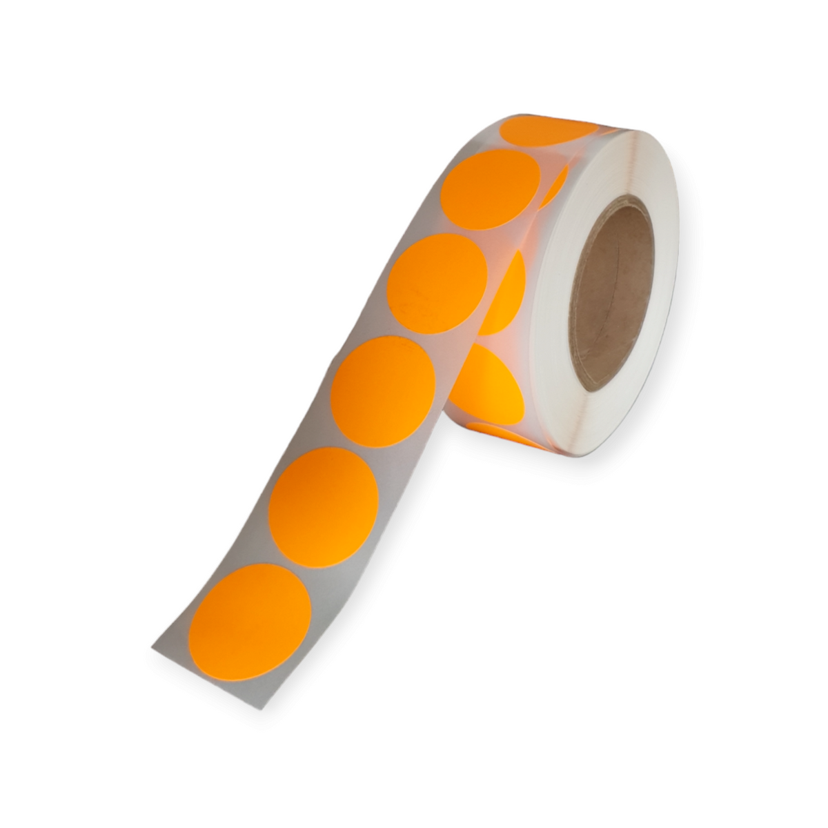 Blanco etiketten - Rond 25mm - fluor oranje