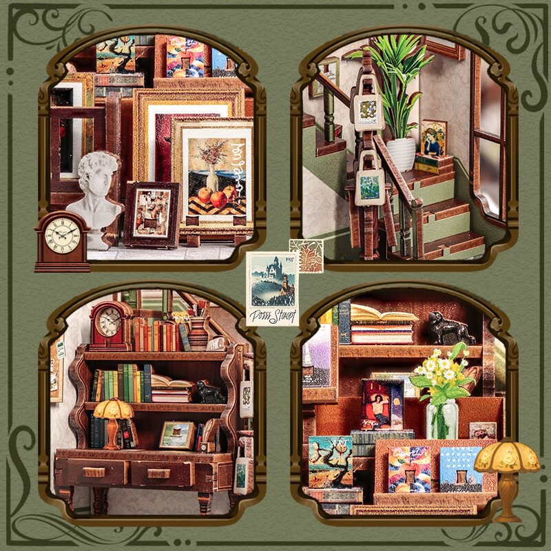 Cutebee, 3D DIY Huisje, Gallery Bookstore, CWGC214, 15,5x16,3x19cm