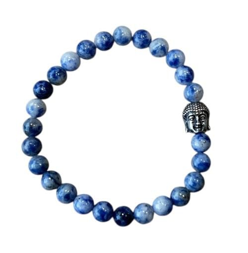 Dames armband Sodaliet 6 mm met Boeddha kraal