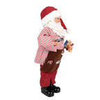 Kerstdecoratie Beld Kerstman 22x19x45 cm Rood Textiel