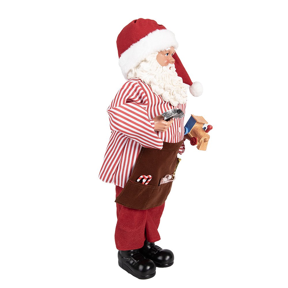 Kerstdecoratie Beld Kerstman 22x19x45 cm Rood Textiel