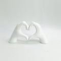 Polyresin hand hart wit