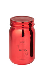 J-Line geurkaars Voorraadpot - glas - rood - 69U