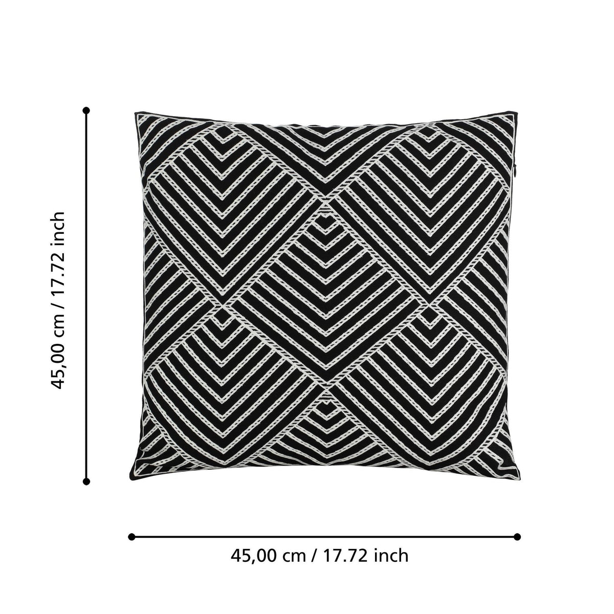Kussen Chevery Zwart 45x45cm