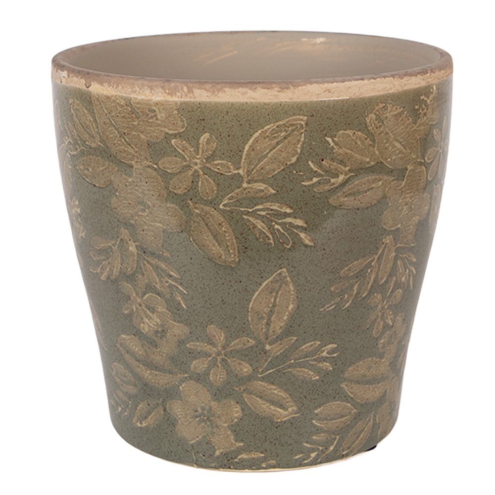 Bloempot Ø 14x13 cm Groen Keramiek